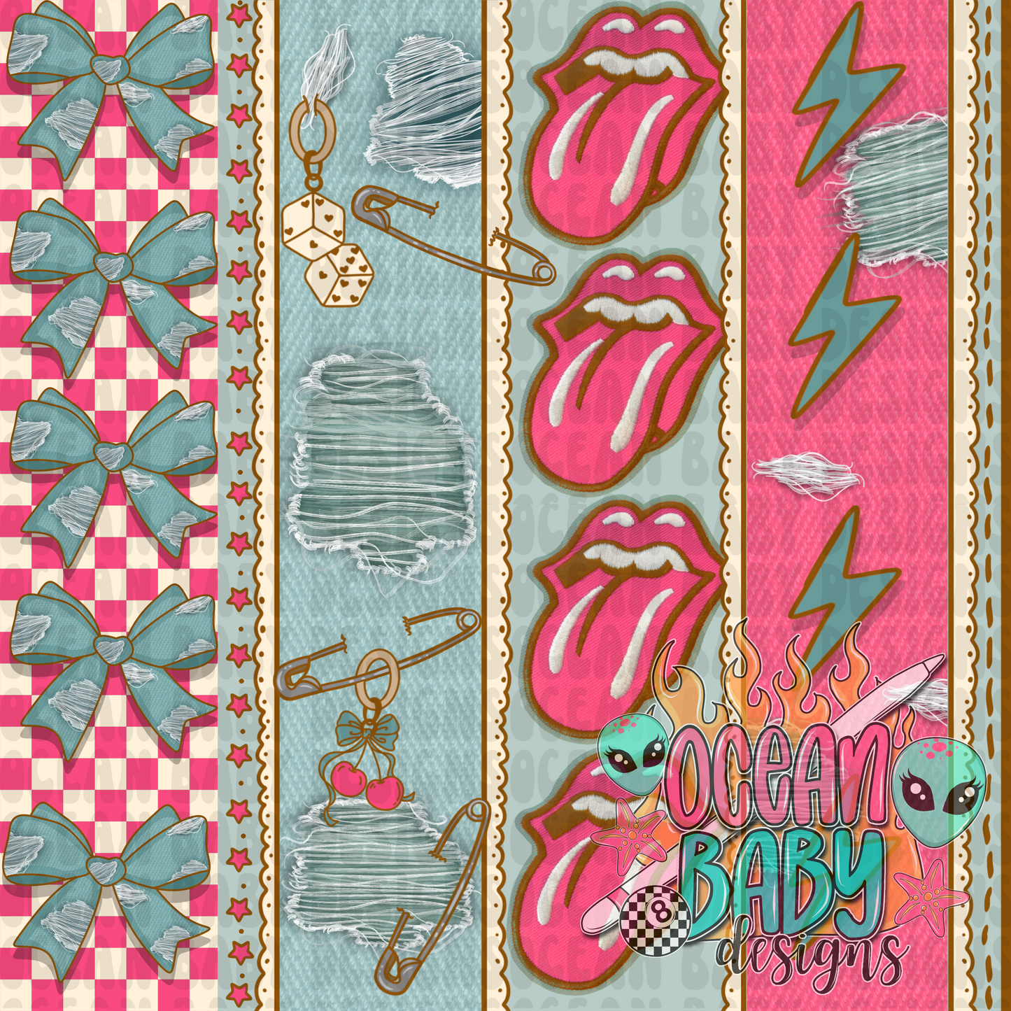 Blue Jean tongue stripe