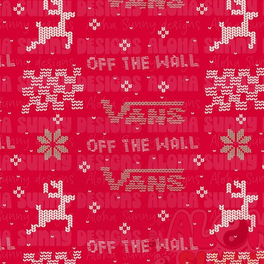 Off the wall ugly sweater red