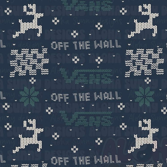 Off the wall ugly sweater blue