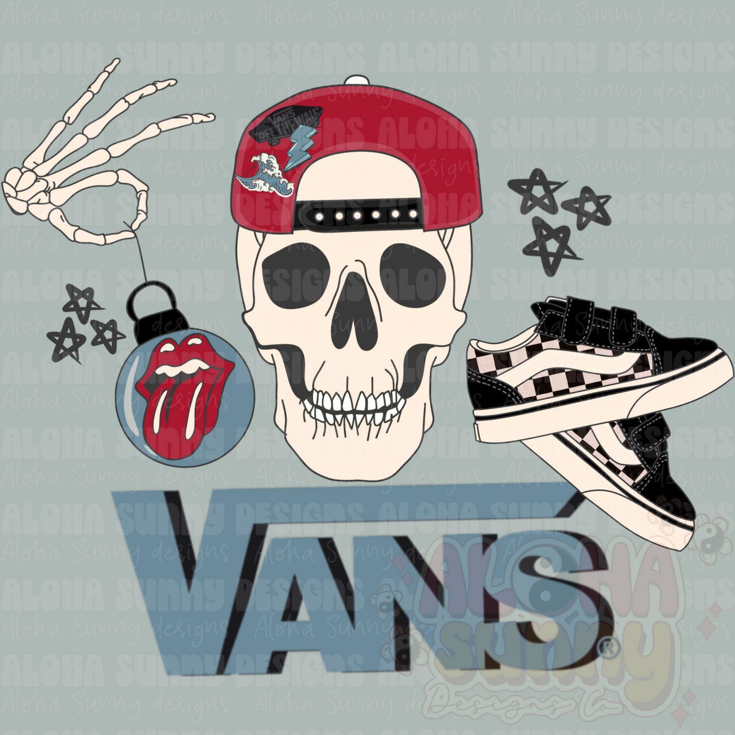 Snap back Christmas skull png