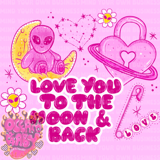 Love you to the moon and back png