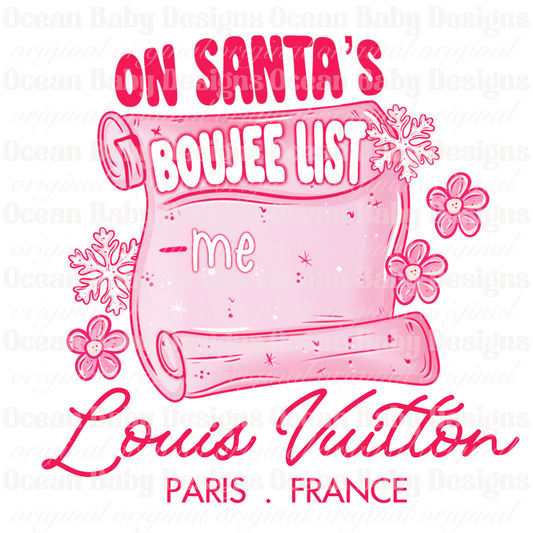 Santa’s boujee list png