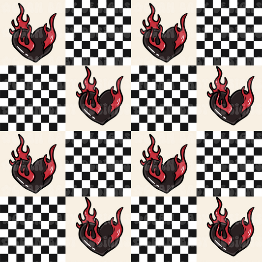 Flame heart checkered